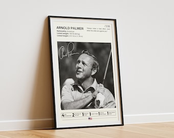 Póster de Arnold Palmer, impresiones de golf, regalo de golfista, arte mural de golf, póster deportivo, pósteres deportivos para dormitorio