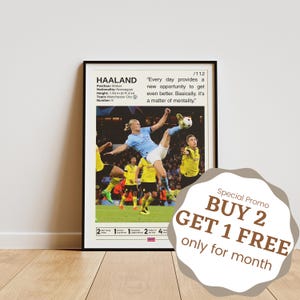 Erling Haaland Poster, Soccer Gifts, Sports Poster, Football Player Poster, Soccer Wall Art, Erling Haaland Prints
