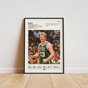 Póster de Larry Bird, Arte mural de baloncesto, Leyenda del baloncesto, Impresión de Larry Bird, Póster de baloncesto, Regalos para fans de Larry Bird