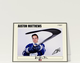 Auston Matthews Poster, Hockey Posters, Auston Matthews Prints, NHL Wall Art, Auston Matthews Gift, Hockey Wall Decor