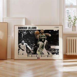 Damian Lillard Poster, Damian Lillard Fan Gifts, Damian Lillard Print, Basketball Poster, Basketball Wall Art, Basketball Legend