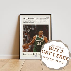 Giannis Antetokounmpo Poster, Basketball Wall Art, Giannis Antetokounmpo Print, Basketball Poster, Basketball Legend, Antetokounmpo Fan Gift