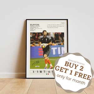 Gianluigi Buffon Poster, Soccer Poster, Italy Football Player Poster, Gianluigi Buffon Print, Football Gifts, Soccer Wall Art