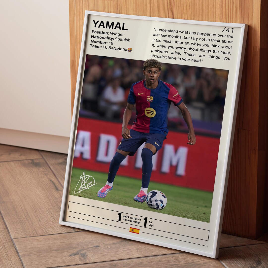 Yamal Rasmlar Lamine Yamal Poster, Soccer Poster, Yamal Print, Football Wall Art ...