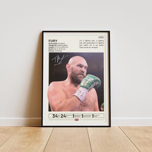 Póster de Tyson Fury, Impresión de Tyson Fury, Regalos para fans de Tyson Fury, Póster de boxeo, Arte mural de boxeo, Leyenda del boxeo