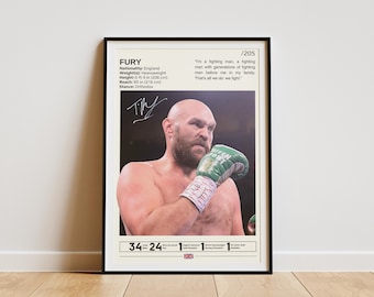 Tyson Fury Poster, Tyson Fury Print, Tyson Fury Fan Gifts, Boxing Poster, Boxing Wall Art, Boxing Legend