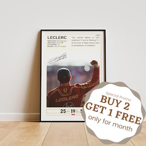 Charles Leclerc Poster, Formula One Posters, Formula 1 Wall Art, Leclerc Print, Motorsport Decor, Leclerc Fan Gifts
