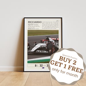 Daniel Ricciardo Poster, Formula One Posters, Formula 1 Wall Art, Ricciardo Print, Motorsport Decor, Ricciardo Fan Gifts