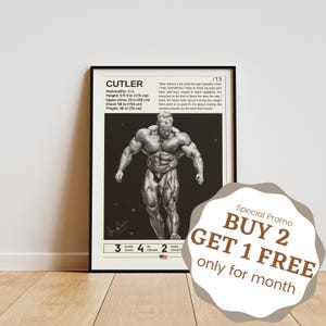 Jay Cutler Poster, Gym Wall Decor, Cutler Print, Bodybuilding Posters, Mr. Olympia Legend, Cutler Fan Gifts