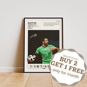 Gianluigi Buffon Poster, Soccer Poster, Gianluigi Buffon Print, Italy Football Player Poster, Football Gifts, Soccer Wall Art