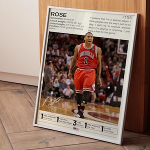 Póster de Derrick Rose, Impresión de Derrick Rose, Arte mural de baloncesto, Póster de baloncesto, Leyenda del baloncesto, Regalo para fans de Derrick Rose