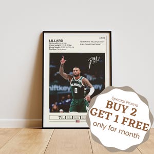 Damian Lillard Poster,  Damian Lillard Print, Basketball Poster, Basketball Wall Art, Basketball Legend, Damian Lillard Fan Gifts
