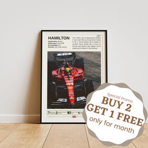 Lewis Hamilton Poster, Formula One Posters, Formula 1 Wall Art, Hamilton Print, Motorsport Decor, Hamilton Fan Gifts
