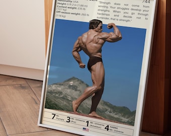 Arnold Schwarzenegger Poster, Bodybuilding Posters, Gym Wall Art, Schwarzenegger Print, Bodybuilding Legend, Schwarzenegger Fan Gifts