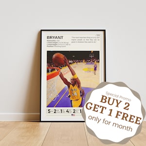 Poster Kobe Bryant, Poster de basket-ball, Impression Kobe Bryant, Art mural de basket-ball, Légende du basket-ball, Cadeaux pour les fans de Kobe Bryant