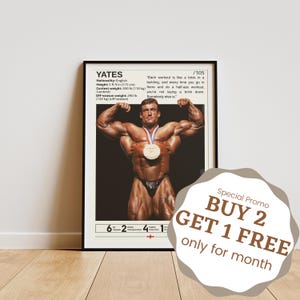 Dorian Yates Poster, Bodybuilding Posters, Gym Wall Art, Yates Print, Yates Fan Gifts, Motivational Posters, Bodybuilding Legend