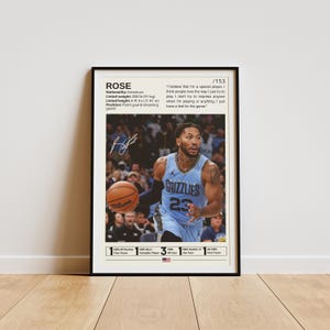Póster de Derrick Rose, Impresión de Derrick Rose, Arte mural de baloncesto, Póster de baloncesto, Leyenda del baloncesto, Regalo para fans de Derrick Rose