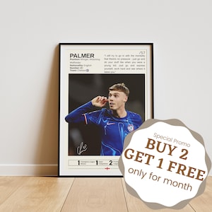 Cole Palmer Poster, Fußball Poster, Palmer Druck, Fußballwandkunst, Fußballlegende, englischer Fußballer, Palmer Fan Geschenke