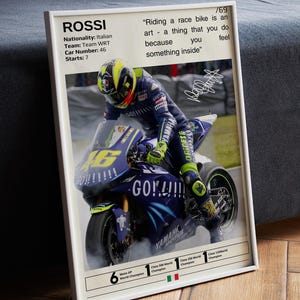 Velntino Rossi Poster, Racing Poster, MotoGP Wandkunst, Rossi Print, Motorsport Dekor, Rossi Fan Geschenke, Biker Geschenke