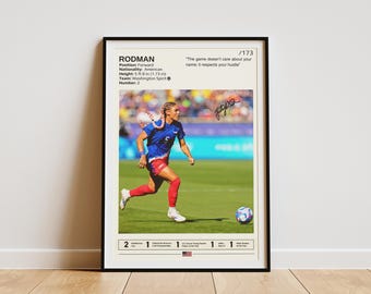Plakat Trinity Rodman, wydruk Trinity Rodman, sztuka ścienna z motywem piłki nożnej, prezenty piłkarskie, plakat z amerykańskim piłkarzem, plakat piłkarski