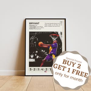 Poster Kobe Bryant, Poster de basket-ball, Impression Kobe Bryant, Art mural de basket-ball, Légende du basket-ball, Cadeaux pour les fans de Kobe Bryant