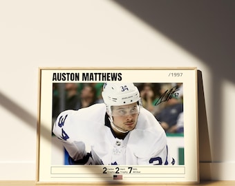 Auston Matthews Poster, Hockey Posters, Auston Matthews Prints, NHL Wall Art, Auston Matthews Gift, Hockey Wall Decor