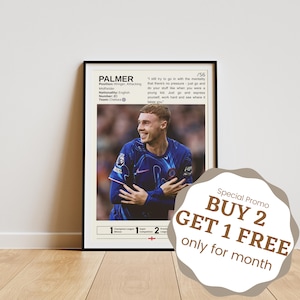 Cole Palmer Poster, Fußball Poster, Palmer Druck, Fußballwandkunst, Fußballlegende, englischer Fußballer, Palmer Fan Geschenke