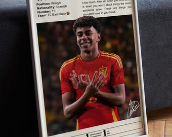 Lamine Yamal Poster, Soccer Poster, Yamal Print, Football Wall Art, Football Legend, Spanish Footballer, Yamal Fan Gifts