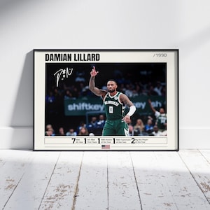 Damian Lillard Poster, Basketball Poster, Damian Lillard Fan Gifts, Damian Lillard Print, Basketball Wall Art, Basketball Legend