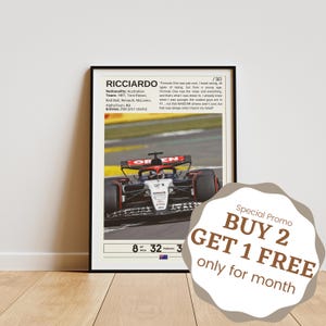 Daniel Ricciardo Poster, Formula One Posters, Formula 1 Wall Art, Ricciardo Print, Motorsport Decor, Ricciardo Fan Gifts
