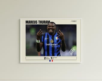 Marcus Thuram Poster, Soccer Poster, Football Gifts, Marcus Thuram Print, Soccer Wall Art, France Soccer Player Poster