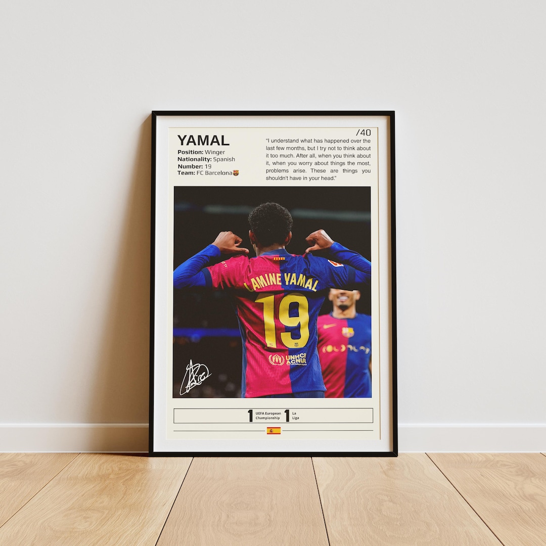 Yamal Rasmlar Lamine Yamal Poster, Soccer Poster, Yamal Print, Football Wall Art ...