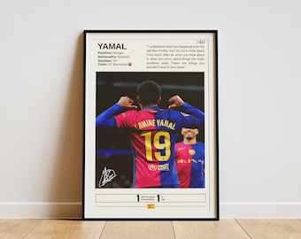 Lamine Yamal Poster, Soccer Poster, Yamal Print, Football Wall Art, Football Legend, Spanish Footballer, Yamal Fan Gifts