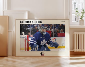 Anthony Stolarz Poster, Hockey Posters, Anthony Stolarz Prints, NHL Wall Art, Anthony Stolarz Gift, Hockey Wall Decor