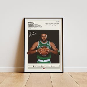 Póster de Jayson Tatum, Impresión de Jayson Tatum, Póster de baloncesto, Arte mural de baloncesto, Regalos para fans de Jayson Tatum, Leyenda del baloncesto
