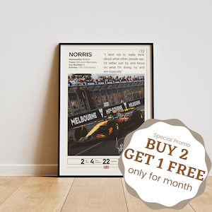 Lando Norris Poster, Formula One Posters, Formula 1 Wall Art, Norris Print, Motorsport Decor, Norris Fan Gifts