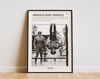 Arnold Schwarzenegger and Franco Columbu Poster, Bodybuilding Posters, Gym Wall Art, Schwarzenegger Print, Bodybuilding Legends