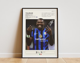 Marcus Thuram Poster, Soccer Poster, Football Gifts, Marcus Thuram Print, Soccer Wall Art, France Soccer Player Poster
