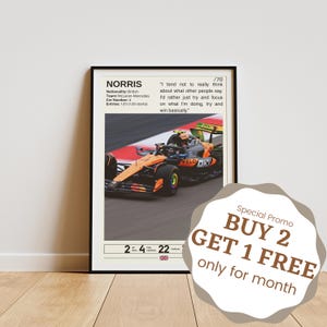 Lando Norris Poster, Formula One Posters, Formula 1 Wall Art, Norris Print, Motorsport Decor, Norris Fan Gifts