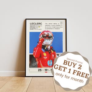 Charles Leclerc Poster, Formula One Posters, Formula 1 Wall Art, Leclerc Print, Motorsport Decor, Leclerc Fan Gifts