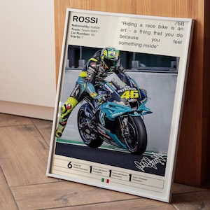 Velntino Rossi Poster, Racing Poster, MotoGP Wandkunst, Rossi Print, Motorsport Dekor, Rossi Fan Geschenke, Biker Geschenke
