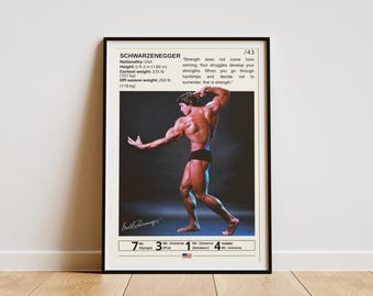 Arnold Schwarzenegger Poster, Bodybuilding Posters, Gym Wall Art, Schwarzenegger Print, Bodybuilding Legend, Schwarzenegger Fan Gifts