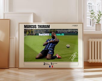 Marcus Thuram Poster, Soccer Poster, Football Gifts, Marcus Thuram Print, Soccer Wall Art, France Soccer Player Poster