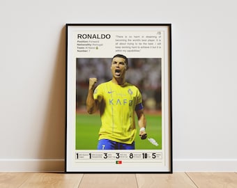 Cristiano Ronaldo Poster, Soccer Poster, Ronaldo Print, Football Wall Art, Football Legend, Ronaldo Fan Gifts