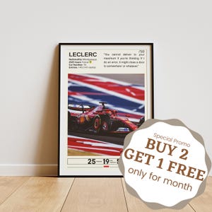 Charles Leclerc Poster, Formula One Posters, Formula 1 Wall Art, Leclerc Print, Motorsport Decor, Leclerc Fan Gifts