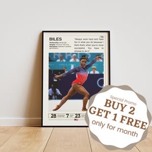 Simone Biles Poster, Gymnastics Posters, Simone Biles Prints, Biles Wall Art, Gymnasts Gift, Biles Fan Gifts, Motivational Sports Quotes