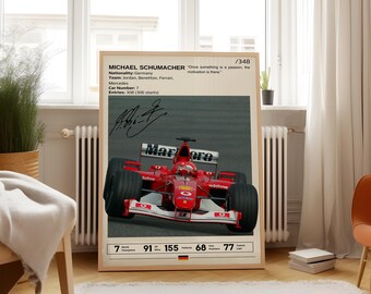 Michael Schumacher Poster, Formula One Posters, Formula 1 Wall Art, Senna Print, Motorsport Decor, Michael Schumacher Fan Gifts