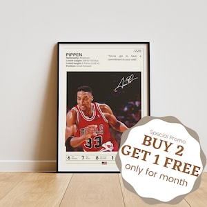 Scottie Pippen Poster, Scottie Pippen Print, Scottie Pippen Fan Gift, Basketball Legend, Basketball Wall Art, Basketball Poster
