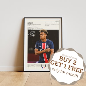 Desire Doue Poster, Paris Saint-Germain Prints, Soccer Poster, Desire Doue Print, Football Wall Art, Desire Doue Fan Gifts