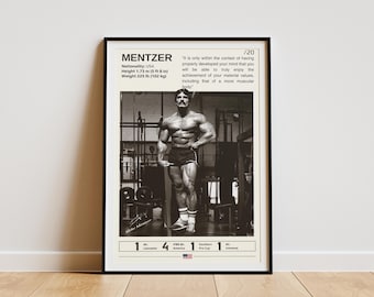 Mike Mentzer Poster, Gym Wall Art, Bodybuilding Posters, Mentzer Print, Bodybuilding Legend, Mentzer Fan Gifts